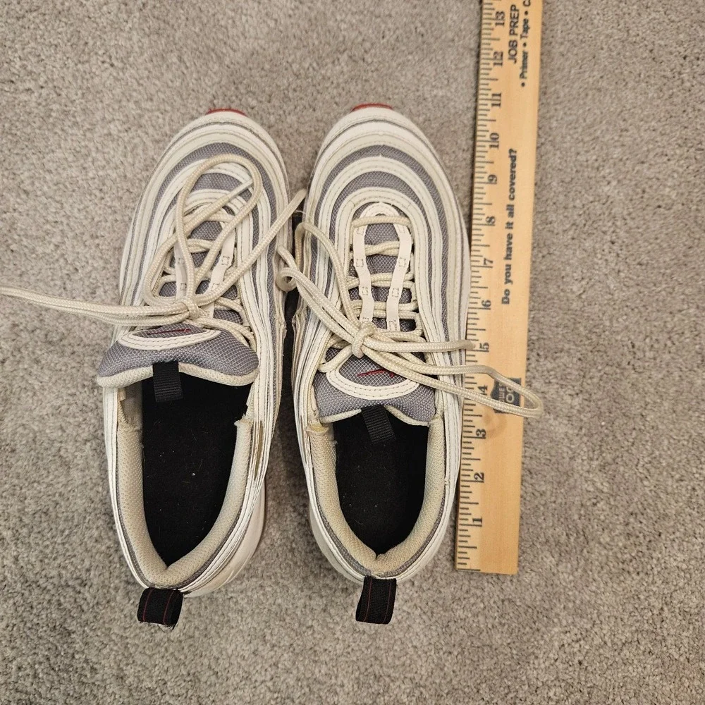 Nike Air Max 97 White Red Silver‎ 921522-111 Size 5.5Y Shoes